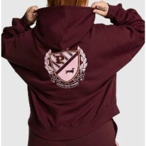 Victoria Secret PINK Ivy Fleece Campus Hoodie WILD ROSE XXL NWT ~ LAST ONE!!